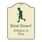 Signmission Designer Series-Slow Down Children At Play Tan & Green Heavy-Gauge Aluminum, 24" x 18", TG-1824-9891 A-DES-TG-1824-9891 - alternate 1